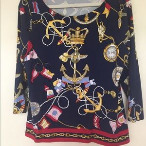 Talbots nautical print top.
